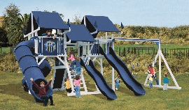 Play King sells, installs, and services the complete Swing Kingdom line of innovative and durable vinyl playsets. Your South Florida Swing Kingdom dealer.