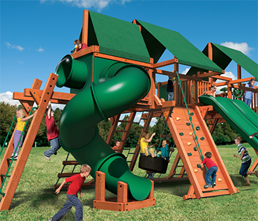 Woodplay Mega Set 3 (MEGA.3) Double Outback 7'playset sold, installed, and serviced by Play King, Davie Florida