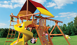 Woodplay cedar wood playsets and swingsets-quality from Play King, Davie,Florida