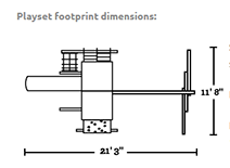 Woodplay Lions Den-A footprint and dimensions