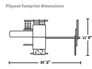 Woodplay Monkey Tower-E footprint and dimensions