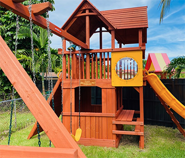 Dania Beach Woodplay wood playset installation