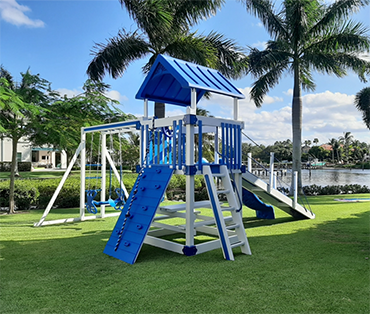 Waterfront vinyl playset installation in Fort Lauderdale