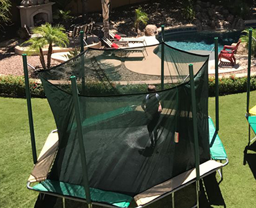 Magic Circle 14' Hexagon trampoline sold and installed by Play King, Davie Florida