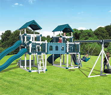 Swing Kingdom Double Tower RL-1 Adventure vinyl playset