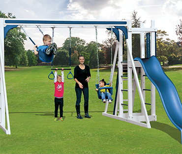 Swing Kingdom Kastle Tower A-1 Standard Climber vinyl playset from Play King, Davie, Florida