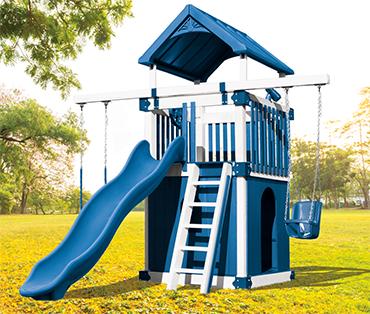 Swing Kingdom Kastle Tower KC-1 Clubhouse vinyl playset swingset from Play King Davie Florida