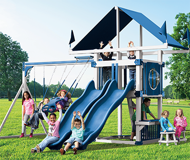 Swing Kingdowm Kastle Tower KC-7 Deluxe Vinyl playset from Play King, Davie Florida