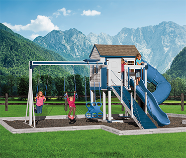 Swing Kingdom C-2 Turbo Escape Kids Vinyl Playhouse from Play King, Davie Florida.