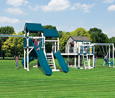 Swing Kingdom Mountain Climber SK-45 Retreat vinyl playset sold, installed, and serviced by Play King, Davie and Broward County, Florida