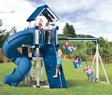 Swing Kingdowm Double Tower KTB-2 Turbo Vinyl playset from Play King, Davie Florida