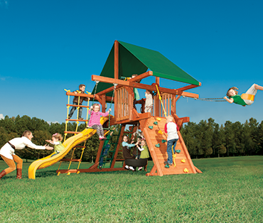 Woodplay Outback 5', Space Saver playset sold, installed, serviced by Play King, South Florida Woodplay dealer