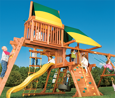 Woodplay Outback 5'-C, cedar playset sold, installed, serviced by Play King, South Florida Woodplay dealer