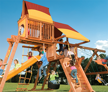 Woodplay Outback 6'-B cedar wood playset from Play King, Davie Florida 