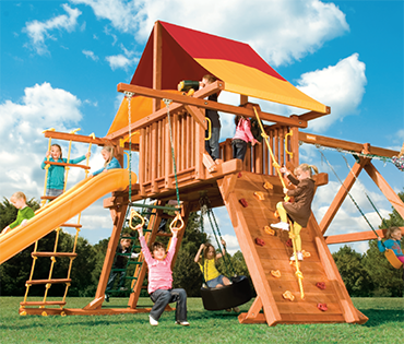 Woodplay Outback 7'-A cedar playset sold, installed, serviced by Play King, South Florida Woodplay dealer