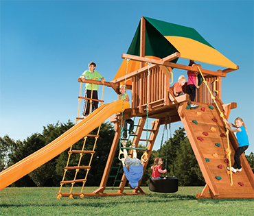 Woodplay Playhouse 7'-XL-A cedar Outback 5-A wood playset and swingset