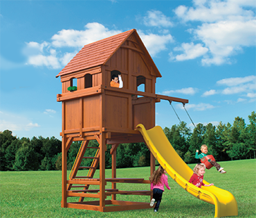 Woodplay Playhouse XL 6'-A cedar wood playset from Play King, Davie Florida 