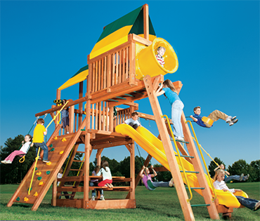 Woodplay Playhouse 6-C cedar wood playset from Play King, Davie Florida 