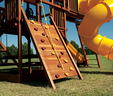 Woodplay playset swingset accessory: rock wall for climbing 